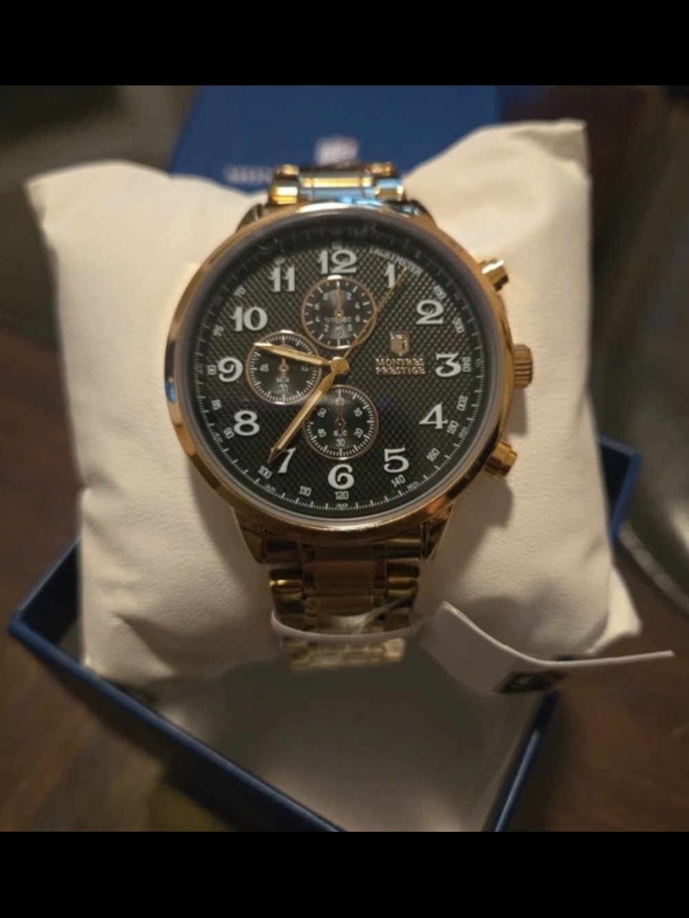 MPW-0319 Montres Prestige X Invicta Men's Watch Gold Tone Black Dial 43.5mm